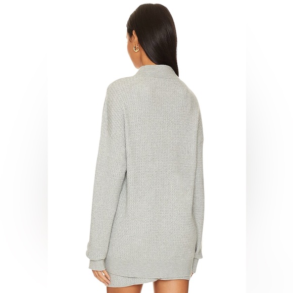 WeWoreWhat Cable Knit Varsity Cardigan in Heather Grey Size M - Picture 4 of 4